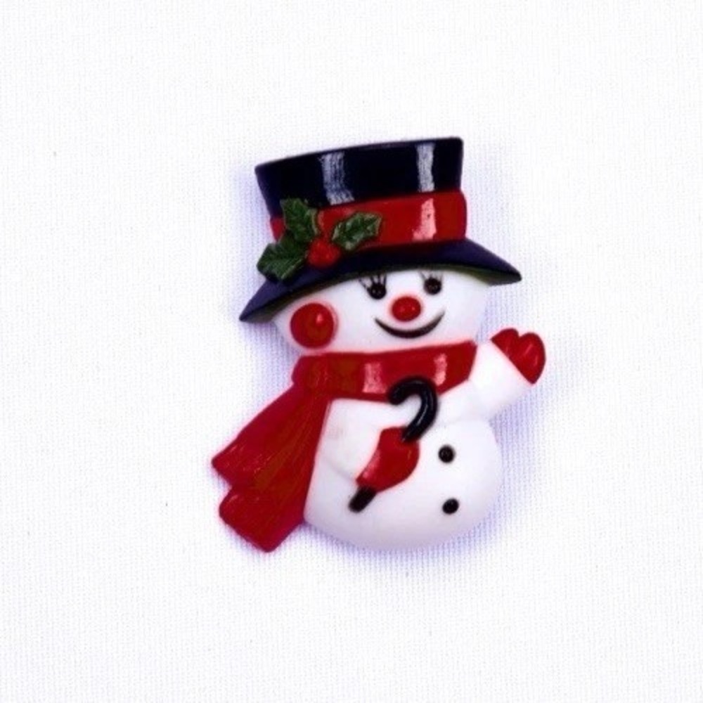 Hallmark PIN Christmas Vintage SNOWMAN in TOP HAT  Small Brooch